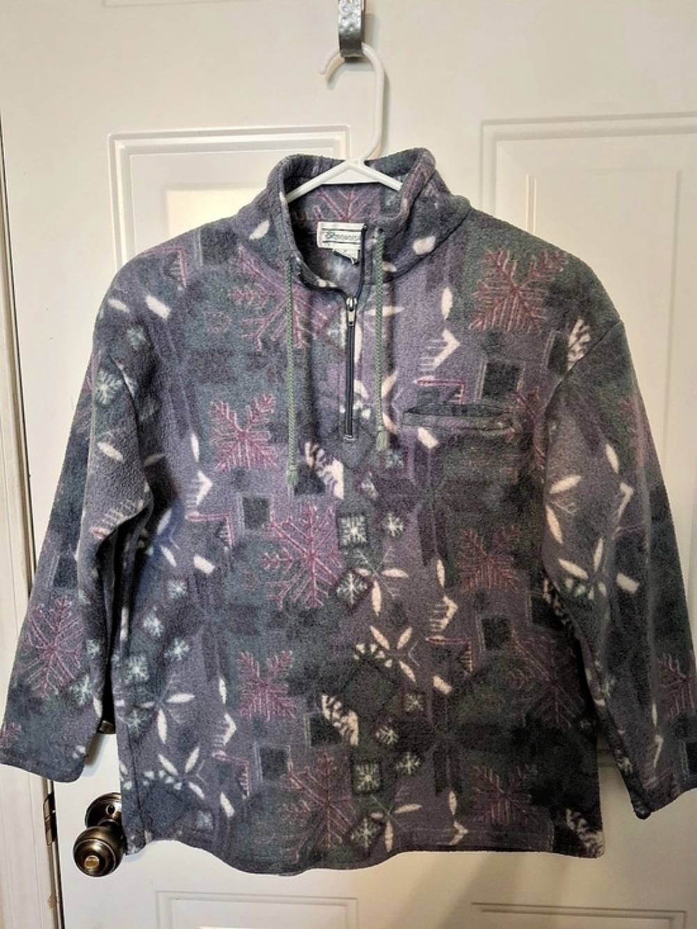 Shenanigans Women's Patterned Fleece Jacket Vintage 1980's Medium